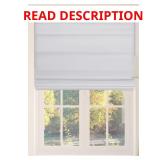 White Cordless Roman Shades 27.5"W x 60"L