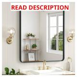 30 x 36 in. Black Aluminum Vanity Mirror