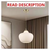 1-Light Gold Pendant with White Shade
