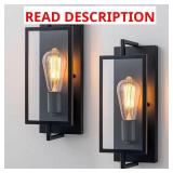 (2) 1-Light Black Aluminum Vanity Light, 2-Pack
