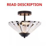 11 in. 2-Light Matte Black Semi-Flush Mount