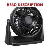 Hampton Bay 9 in. 3-Speed Desk Table Fan Black