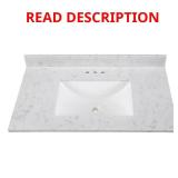37x22 in Engineered Stone Vanity Top Pulsar