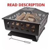 Brookhaven 34-in Black Steel Wood Fire Pit
