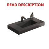 30 in Rectangular Matte Black Sink