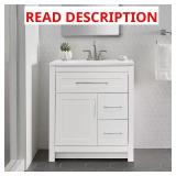 Clady Freestanding Bath Vanity, Marble Top