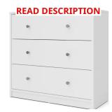 Portland 3-Drawer White Chest of Drawers