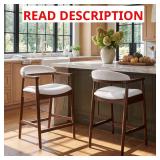 Walnut & White Counter Stools (Set 2)