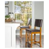Linon Milan Counter Stool, Brown, 24"