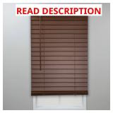 Dark Oak Cordless Faux Wood Blinds 35x48 (2)