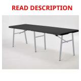 6 Ft Black/Silver Dining Table Seats 6