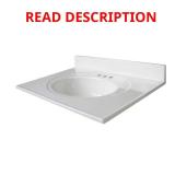 Newport 31 In Vanity Top w/ Integrated Sink, Whit