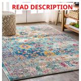 Jonathan Y Bohemian Flair 5x8 Navy/Cream Rug