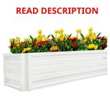 24x72 Rectangle White Metal Planter Box