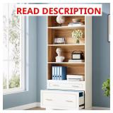 Atencio 2-Drawer White File Cabinet & Shelf