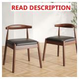 Walnut & Black Faux Leather Armless Chair
