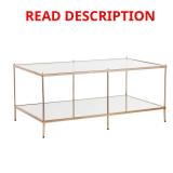 SEI Knox Glass Top Coffee Table in Gold