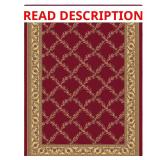 House Collection Non-Slip Rug, 5x7, Red