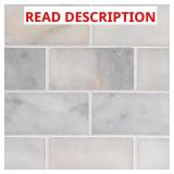 Greecian White Riptide Tile 3x6 Marble Look