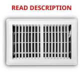 6x10 in. 2-Way Steel Floor Register white