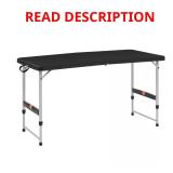 HDX 4 ft Black/Silver Plastic Dining Table 4