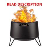 TIKI 25.5 in. W Steel Round Wood Fire Pit