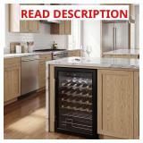34-Bottle Black Wine Cooler, 18.66" W
