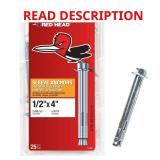 1/2 in. x 4 in. Steel Sleeve Anchors (25-Pack)