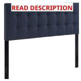 Emily Navy Full Upholstered Fabric Headboard
