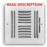 Case of 6 in. x 6 in. 4-Way Steel Register, White