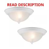12.75" 2-Light White Flush Mount