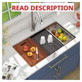 Quartz Composite Sink 33x19 Black Undermount