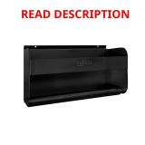 Stealth Shelf & Paper Towel Holder, Black