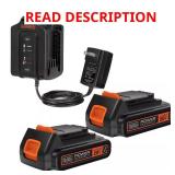 BLACK+DECKER 20V MAX 1.5Ah Battery 2-Pack