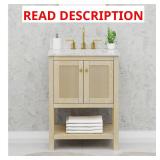 Arcott 25" Single Sink Vanity with Marble Top