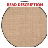 Natural Fiber Beige/Black Doormat 3 ft.