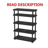 Black 5-Tier Garage Shelving Unit 48x75x20