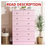Pink 7-Drawer Chest, 25.98 in. Wide