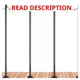 Four 10 ft String Light Poles, Black