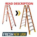 8 ft Fiberglass Step Ladder, 12 ft Reach