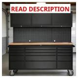 Garvee 72" Workbench Tool Chest, 15 Drawers