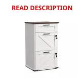 3-Drawer White Wood File Cabinet, 17.72"W