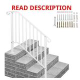 Iron White Outdoor Handrail 38.96 x 38.77 in