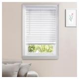 White Cordless Faux Wood Blinds 2" Slats 24x36