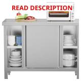 Stainless Kitchen Prep Table with Cabinet