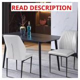 White Faux Leather Dining Side Chair, 2-Pack