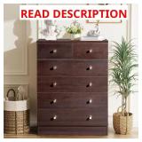 Brown 6-Drawer 25.98 in. Chest of Drawers