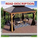 Apollo 10x12 ft Wood-Like Aluminum Gazebo Box 4/5