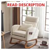 Beige Linen Rocker Armchair