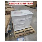 White batroom vanity and sink